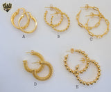 (1-2723) Gold Laminate Hoops - BGO - Fantasy World Jewelry
