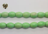 (MBEAD-79) 12mm Green Turquoise Beads - Oval - Fantasy World Jewelry