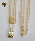 (1-3320) Gold Laminate - 10mm Scapulars Necklace - 24''- BGF - Fantasy World Jewelry
