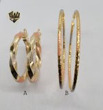 (1-2779) Gold Laminate - Three Tone Hoops - BGO - Fantasy World Jewelry