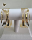 (1-4015) Gold Laminate - 1.5mm Classic Bangles - 7pieces - BGO - Fantasy World Jewelry