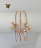 (1-4068-1) Laminado de oro - Brazaletes de mariposas de oro rosa de 2 mm - Trío - BGO