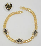 (1-0878) Gold Laminate - 5mm Alternative Bracelet - 7.5" - BGF - Fantasy World Jewelry
