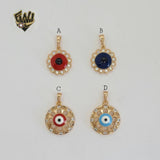 (1-2243) Gold Laminate - Evil Eye Pendants - BGO