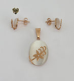 (4-9037) Stainless Steel - Flower Set. - Fantasy World Jewelry