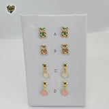 (1-1107) Gold Laminate Earrings - BGF - Fantasy World Jewelry