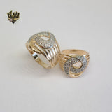 (1-3130) Gold Laminate - Two Tone CZ Ring - BGO - Fantasy World Jewelry
