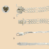 (2-0500) 925 Sterling Silver - Link Plate Bracelet. - Fantasy World Jewelry