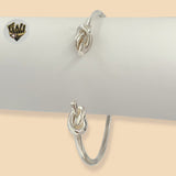 (2-0674) 925 Sterling Silver - 2.5mm Knot Bangle - 2.1/2" - Fantasy World Jewelry