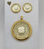 (4-9112) Stainless Steel - CZ Flower Set. - Fantasy World Jewelry
