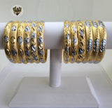 (1-4038) Gold Laminate - 8.5mm Two Tones Bangles - Dozen - BGO - Fantasy World Jewelry