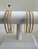 (1-4066) Gold Laminate - 3mm Crystals Bangles - BGO - Fantasy World Jewelry