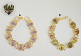 (1-0843) Gold Laminate - 12mm Santo Bracelet - 7.5" - BGO - Fantasy World Jewelry