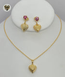 (1-6402) Gold Laminate- Heart Set - BGF - Fantasy World Jewelry
