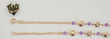 (1-0774) Gold Laminate - 2.5mm Rolo Link W/ Charms Bracelet - 7.5" - BGO - Fantasy World Jewelry