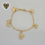 (1-0501) Gold Laminate - 3mm Figaro Link Butterfly Bracelet - BGF