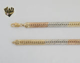 (1-1682) Laminado de oro - Cadena de eslabones alternativos de 8 mm - BGO
