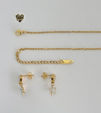 (4-7051) Stainless Steel - 1.5mm Zircon Star Set - 18". - Fantasy World Jewelry