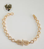 (1-0866) Gold Laminate - 7mm Alternative Bracelet - 7.5" - BGO - Fantasy World Jewelry
