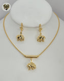 (1-6121) Gold Laminate- Elephant Set - BGF - Fantasy World Jewelry