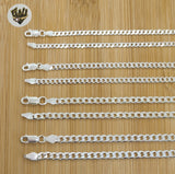 (sv-cl-01) 925 Sterling Silver - Curb Link Chains. - Fantasy World Jewelry