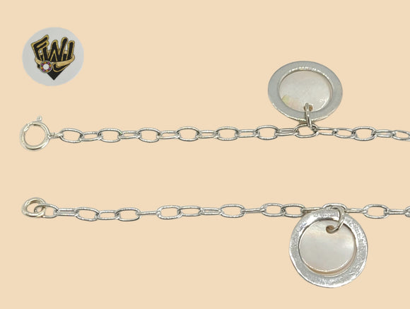 (2-0160-1) 925 Sterling Silver - 3mm Charms Anklet - 10