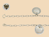 (2-0160-1) 925 Sterling Silver - 3mm Charms Anklet - 10" - Fantasy World Jewelry