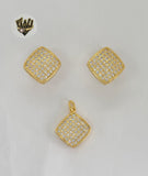 (1-6484) Gold Laminate - Zircon Square Set - BGO