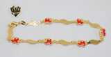 (1-0090) Gold Laminate - 6.5mm Alternative Link Anklet - 10" - BGO - Fantasy World Jewelry