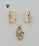 (1-6477) Gold Laminate - Zircon Flower Set - BGF - Fantasy World Jewelry