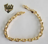 (1-0502) Gold Laminate Bracelet -6mm Rolo Link Bracelet- 7.5"- BGF - Fantasy World Jewelry
