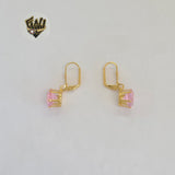 (1-1166) Laminado de oro - Aretes colgantes multicolores - BGO