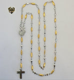 (4-6010) Stainless Steel - 3mm Alternative Rosary Necklace - 26". - Fantasy World Jewelry