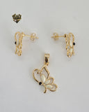 (1-6328) Gold Laminate - Butterfly Set - BGO - Fantasy World Jewelry