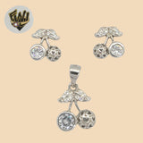 (2-6340) 925 Sterling Silver - Cherry Zircon Set. - Fantasy World Jewelry