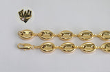 (1-0047) Gold Laminate - 12mm Puff Marine Anklet - 10.5" - BGF - Fantasy World Jewelry