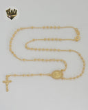 (1-3359-1) Laminado de oro - Collar del Rosario de la Virgen Milagrosa de 3 mm - 16" - BGF