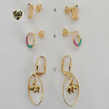 (1-1165) Gold Laminate Earrings - BGF - Fantasy World Jewelry