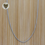 (2-8105) 925 Sterling Silver - 0.8mm Box Link Chains. - Fantasy World Jewelry