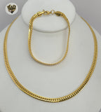 (4-7121) Stainless Steel - 5mm Curb Link Men Set - 24''. - Fantasy World Jewelry