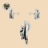 (2-6501) 925 Sterling Silver - Rose Set. - Fantasy World Jewelry