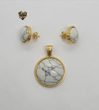 (4-9117) Stainless Steel - Circle Set. - Fantasy World Jewelry