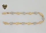 (1-0100) Gold Laminate - 6mm Elephant Link Anklet - 10" - BGF
