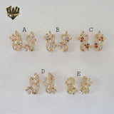 (1-2663-3) Laminado Oro - Aros Flor Zircon - BGO
