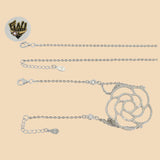(2-66087) 925 Sterling Silver - 2mm Link Zircon Flower Set. - Fantasy World Jewelry