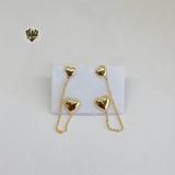 (1-1235-D) Gold Laminate - Double Heart Earrings  - BGF - Fantasy World Jewelry