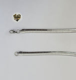 (4-7070) Stainless Steel - 6mm Flat Snake Necklace - 18". - Fantasy World Jewelry