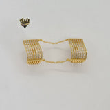 (1-3194) Gold Laminate - Double CZ Ring - BGO - Fantasy World Jewelry