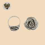 (2-5072) Plata de Ley 925 - Anillo Flor Oxidada