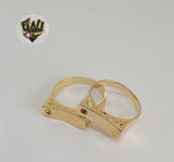 (1-3037) Gold Laminate- Square CZ Ring - BGF - Fantasy World Jewelry